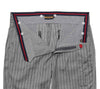 Men's Gurkha Pants Gray Striped Wool Slim High Waist Flat Front Dress Trousers 36