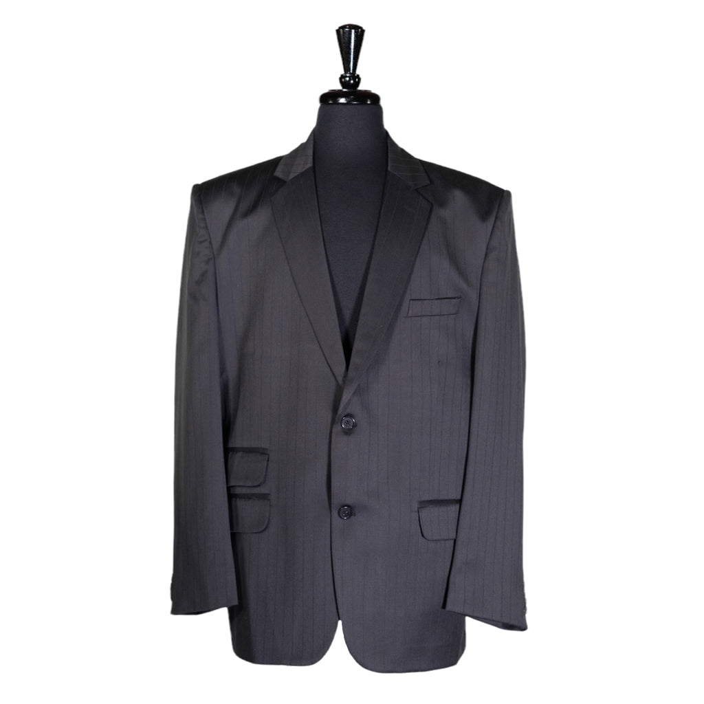 Men's Blazer Dark Gray Striped Wool Jacket Sport Coat (46R) – CHIRAGH