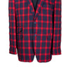 Mens Blazer Blue Red Plaid Check Wool Dress Formal Suit Jacket Wedding Sport Coat 48R