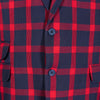 Mens Blazer Blue Red Plaid Check Wool Dress Formal Suit Jacket Wedding Sport Coat 48R