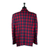 Mens Blazer Blue Red Plaid Check Wool Dress Formal Suit Jacket Wedding Sport Coat 48R
