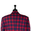 Mens Blazer Blue Red Plaid Check Wool Dress Formal Suit Jacket Wedding Sport Coat 48R