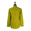 Mens Silk Shirt Button Up Green Orange Floral Long Sleeve Collared Dress Casual Summer Beach Hawaiian Tropical Handmade Luxury Large