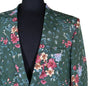 Mens Blazer Green Pink Floral Cotton Summer Dress Formal Jacket Wedding Sport Coat 42R