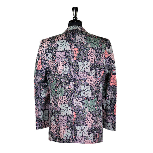 Mens Blazer Blue Pink Green Floral Cotton Summer Dress Formal 2 Button Jacket Wedding Sport Coat 42R