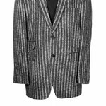 Mens Blazer Gray Striped Wool Dress Formal 2 Button Suit Jacket Wedding Sport Coat 42R