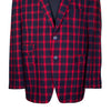 Mens Blazer Blue Red Check Wool Handmade Dress Formal Suit Jacket Wedding Sport Coat 48R