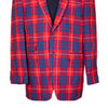 Mens Blazer Red Blue Plaid Check Wool Dress Formal Suit Jacket Wedding Sport Coat 42R