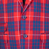 Mens Blazer Red Blue Plaid Check Wool Dress Formal Suit Jacket Wedding Sport Coat 42R