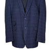 Mens Blazer Blue White Dots Wool Dress Formal Suit Jacket Wedding Sport Coat 48R