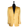 Mens Blazer Yellow Polka Dot Handmade Dress Formal 2 Button Jacket Wedding Sport Coat 42R