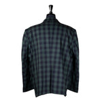 Mens Blazer Green Black Plaid Check Wool Dress Formal Suit Jacket Wedding Sport Coat