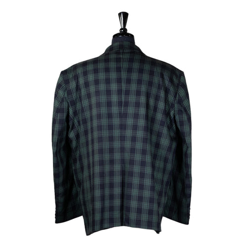 Mens Blazer Green Black Plaid Check Wool Dress Formal Suit Jacket Wedding Sport Coat