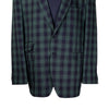 Mens Blazer Green Black Plaid Check Wool Dress Formal Suit Jacket Wedding Sport Coat