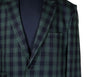 Mens Blazer Green Black Plaid Check Wool Dress Formal Suit Jacket Wedding Sport Coat