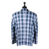 Mens Blazer Green Blue White Plaid Check Wool Dress Formal Suit Jacket Wedding Sport Coat