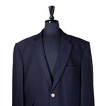 Mens Blazer Navy Blue Wool Gold 2 Button Dress Formal Suit Jacket Wedding Sport Coat 48R