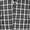 Mens Blazer Black White Plaid Check Wool Dress Formal Designer Suit Jacket Wedding Sport Coat 48R