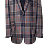 Mens Blazer Gray Blue Orange Plaid Check Wool Dress Formal Suit Jacket Wedding Sport Coat 46R