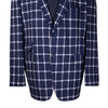 Mens Blazer Blue White Check Plaid Wool Handmade Dress Formal Suit Jacket Wedding Sport Coat 48R