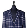 Mens Blazer Blue White Check Plaid Wool Handmade Dress Formal Suit Jacket Wedding Sport Coat 48R