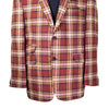 Mens Blazer Red Yellow Beige Plaid Check Wool Dress Formal Suit Jacket Wedding Sport Coat 48R