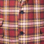 Mens Blazer Red Yellow Beige Plaid Check Wool Dress Formal Suit Jacket Wedding Sport Coat 48R