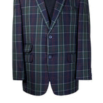 Mens Blazer Green Blue Red Tartan Plaid Wool Dress Formal Suit Jacket Wedding Sport Coat 44R