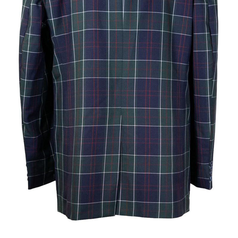 Mens Blazer Green Blue Red Tartan Plaid Wool Dress Formal Suit Jacket Wedding Sport Coat 44R