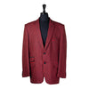 Mens Blazer Red Black Plaid Check 2 Button Wool Dress Formal Suit Jacket Wedding Sport Coat 46R
