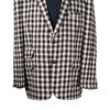 Mens Blazer Black Beige Plaid Check Dress Formal Suit Jacket Wedding Casual Sport Coat 46R