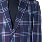 Mens Blazer Blue White Red Plaid Check Wool Dress Formal Suit Jacket Wedding Sport Coat 44R