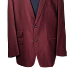 Mens Blazer Red Black Striped 2 Button Dress Formal Tuxedo Suit Jacket Wedding Sport Coat 46R