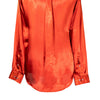 Mens Silk Shirt Button Up Orange Long Sleeve Collared Dress Casual Summer Tropical Hawaiian Beach Handmade Designer Medium