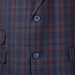 Mens Blazer Blue Green Red Tartan Plaid Wool 2 Button Dress Formal Suit Jacket Wedding Sport Coat 44R