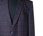 Mens Blazer Blue Green Red Tartan Plaid Wool 2 Button Dress Formal Suit Jacket Wedding Sport Coat 44R