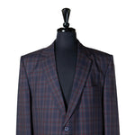 Mens Blazer Blue Green Red Tartan Plaid Wool 2 Button Dress Formal Suit Jacket Wedding Sport Coat 44R