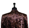 Mens Blazer Brown Leopard Print Velvet Dress Formal 2 Button Jacket Wedding Sport Coat 42R