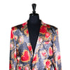 Mens Blazer Gray Red Gold Hearts Velvet Dress Formal 2 Button Jacket Wedding Sport Coat 42R