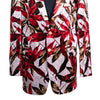 Mens Blazer Red White Floral Velvet Dress Formal 2 Button Jacket Wedding Sport Coat 42R