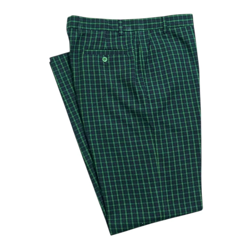 mens green plaid dress pants 34 Wool Blue Check Flat Front Straight Trousers Color:ECRU Whether youre heading to Women Citrus Citrus Spring Y2K style