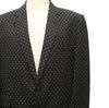 Mens Blazer Black Gray Geometric Wool Dress Formal Tuxedo Suit Jacket Wedding Sport Coat 46R