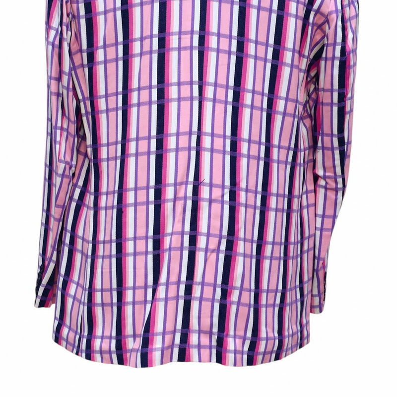 Mens Blazer Pink Purple White Plaid Cotton Formal Party Jacket Wedding Sport Coat 42R