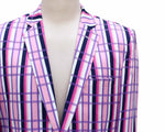 Mens Blazer Pink Purple White Plaid Cotton Formal Party Jacket Wedding Sport Coat 42R