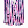 Mens Blazer Pink Purple White Plaid Cotton Formal Party Jacket Wedding Sport Coat 42R
