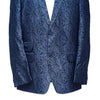 Mens Jacquard Blazer Blue Purple Green Floral Abstract Formal Party Jacket Sport Coat 42R