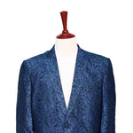 Mens Jacquard Blazer Blue Purple Green Floral Abstract Formal Party Jacket Sport Coat 42R
