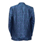 Mens Jacquard Blazer Blue Purple Green Floral Abstract Formal Party Jacket Sport Coat 42R