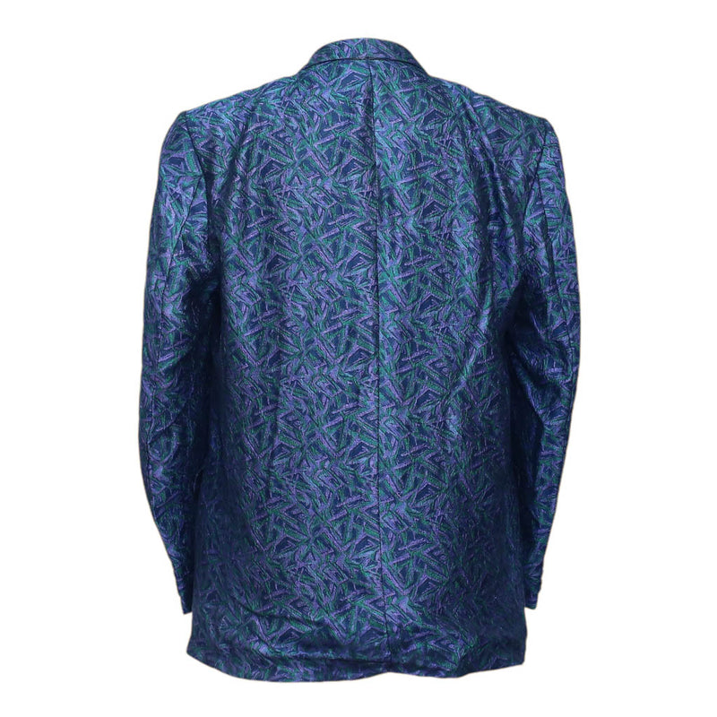 Mens Jacquard Blazer Blue Purple Green Floral Abstract Formal Party Jacket Sport Coat 42R