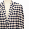 Mens Blazer Blue Beige Plaid Check Cotton 2 Button Dress Formal Suit Jacket Wedding Sport Coat 46R